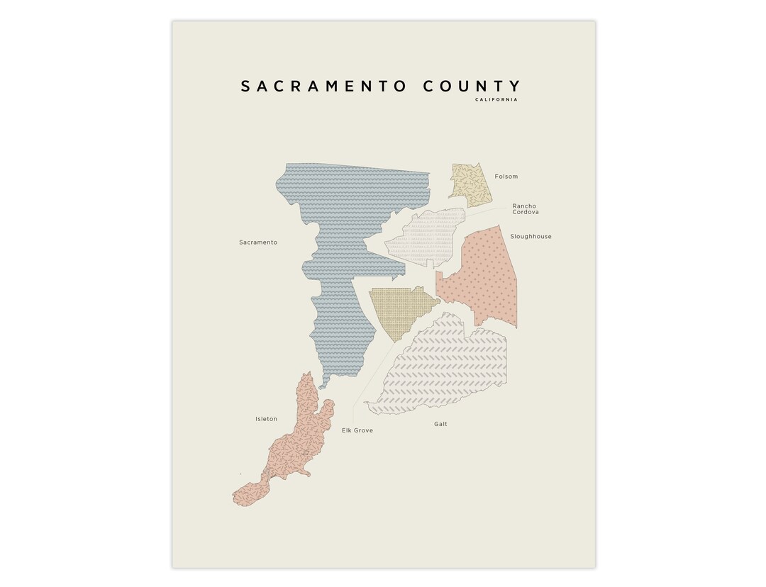 Sacramento County Map - Sacramento County California - US County Gift ...
