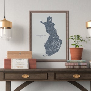 Finnland Hydrologische Karte von Flüssen und Seen, Finnland Karte