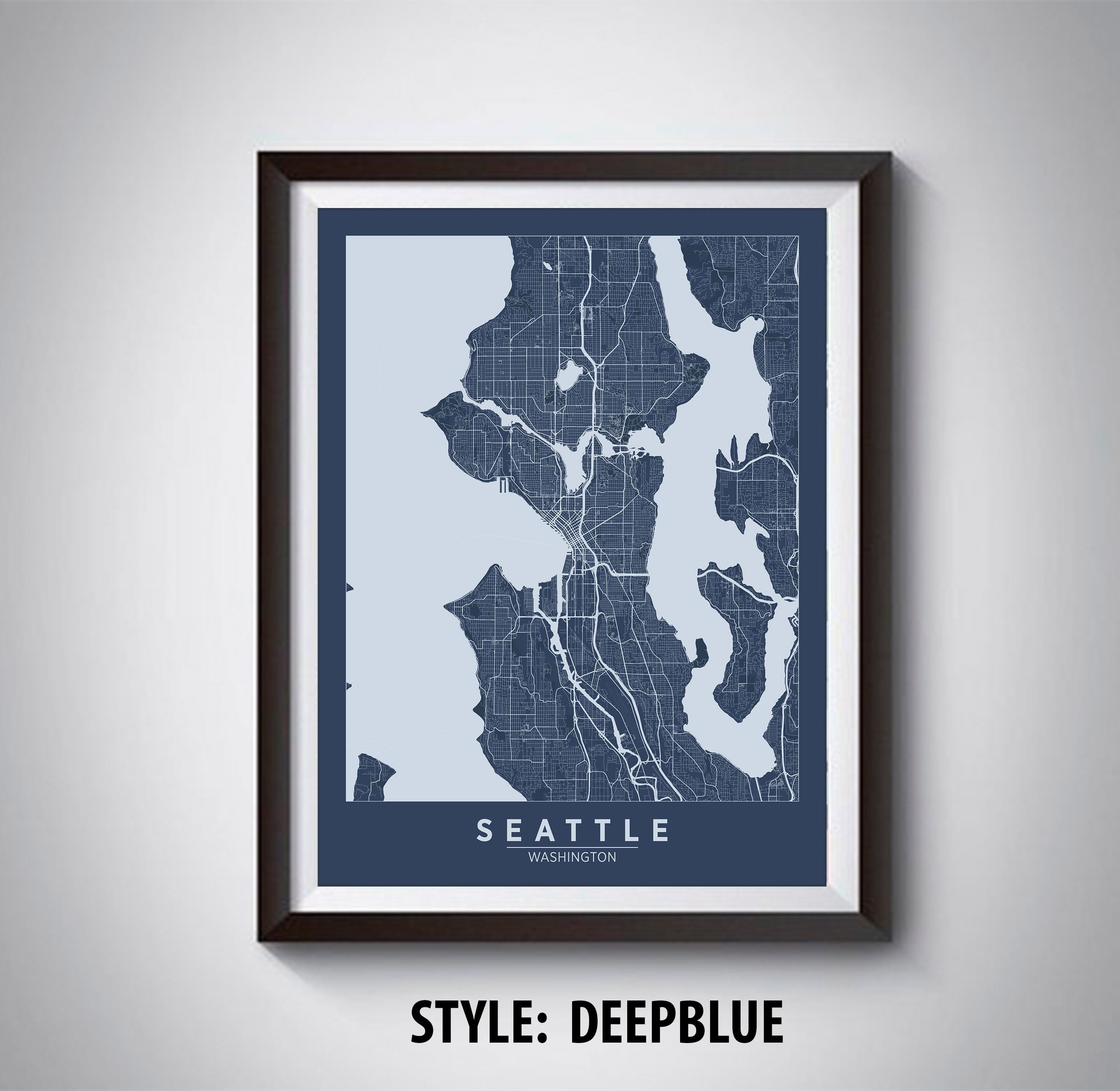 Seattle Map Print: Washington State, Modern Wall Art - Etsy