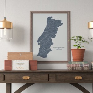 Portugal Hydrological Map of Rivers and Lakes, Portugal Map
