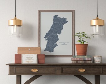 Portugal Hydrological Map of Rivers and Lakes, Portugal Map