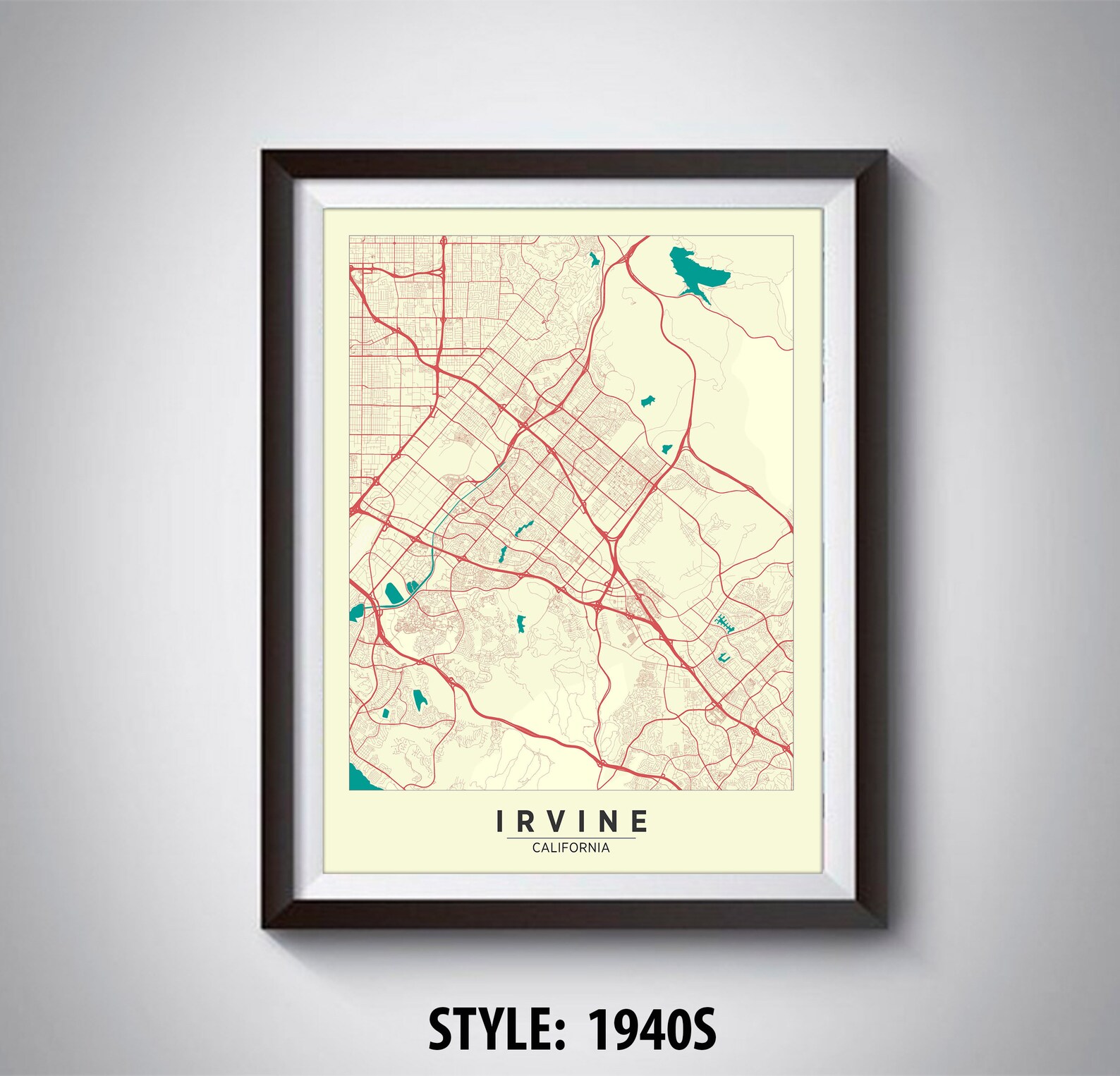 Map of Irvine CA Irvine Map Irvine Poster Office Décor | Etsy