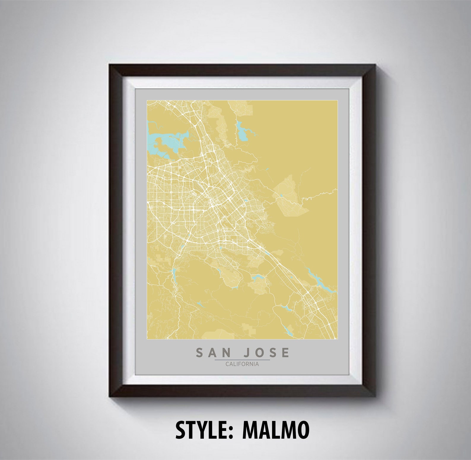 Map of San Jose CA San Jose Map San Jose Poster Office | Etsy