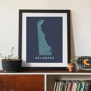 Delaware State Map Print - Wall Art - Delaware print