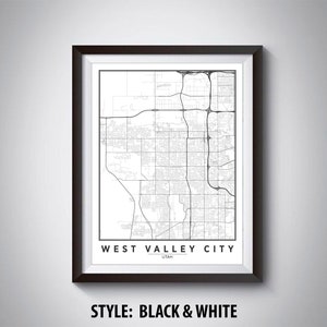 Kaart van West Valley City, UT-West Valley City kaart-West Valley City poster-West Valley City Travel map
