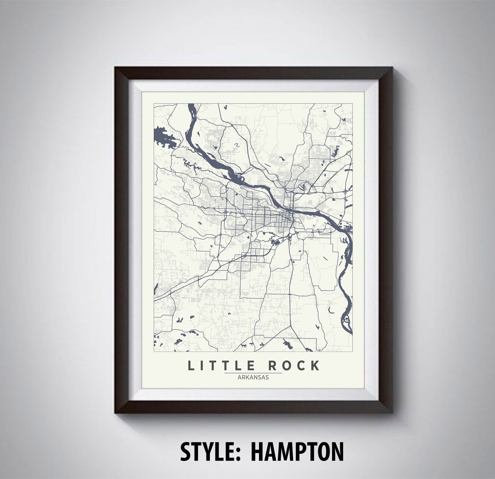 Map of Little Rock AR Little Rock Map Little Rock Poster - Etsy