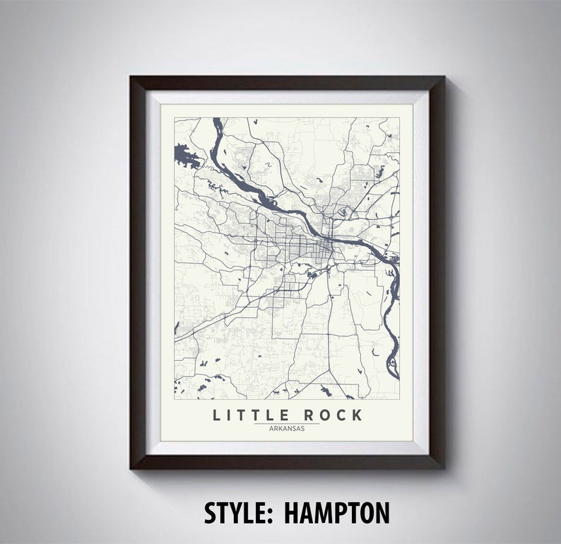 Map of Little Rock AR Little Rock Map Little Rock Poster Etsy
