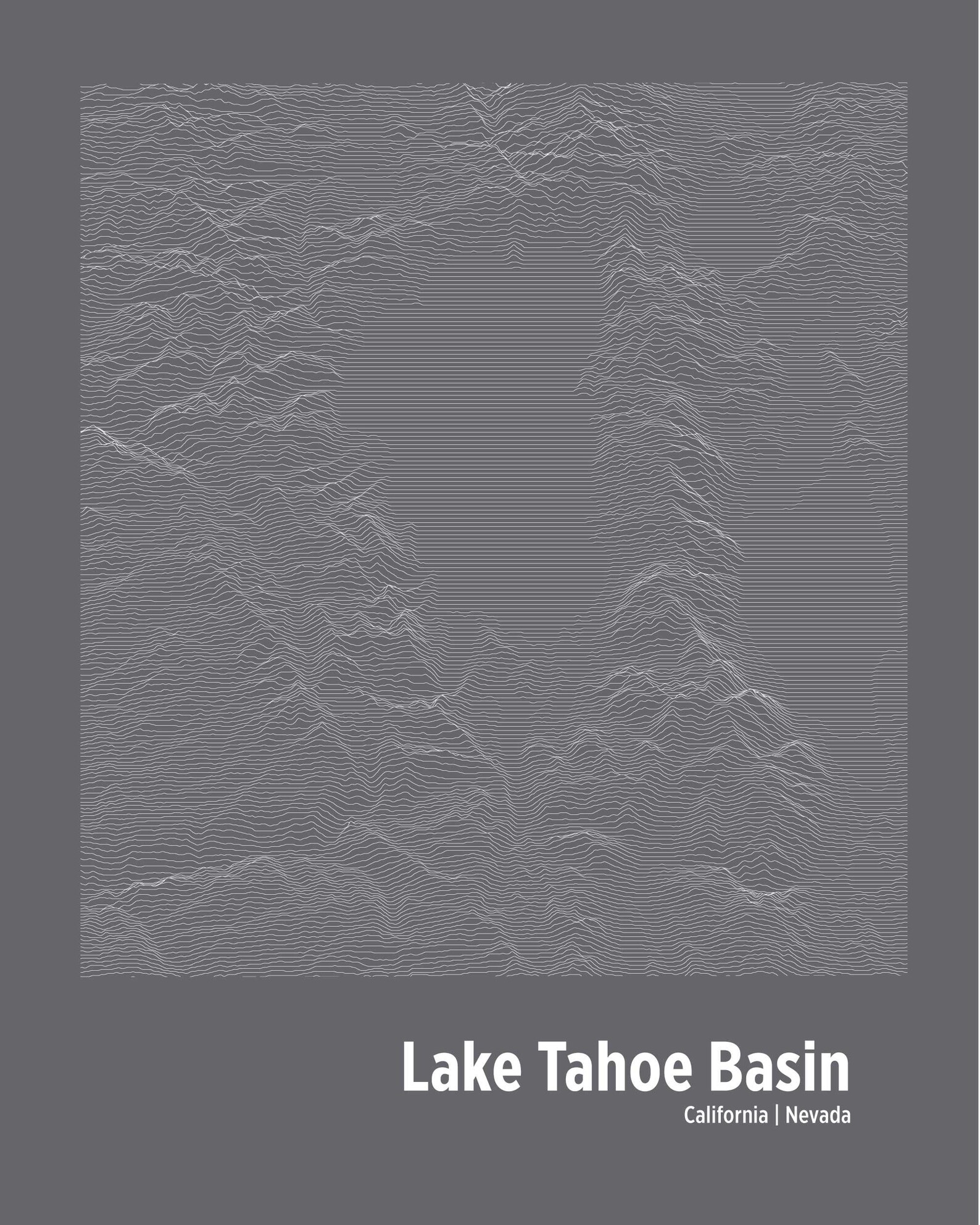 Lake Tahoe Ridgeline Map Geographic Contours Print of Ridges - Etsy