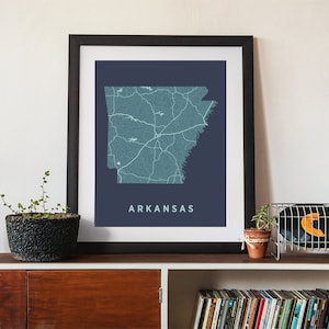Arkansas State Map Print - Wall Art - Arkansas print