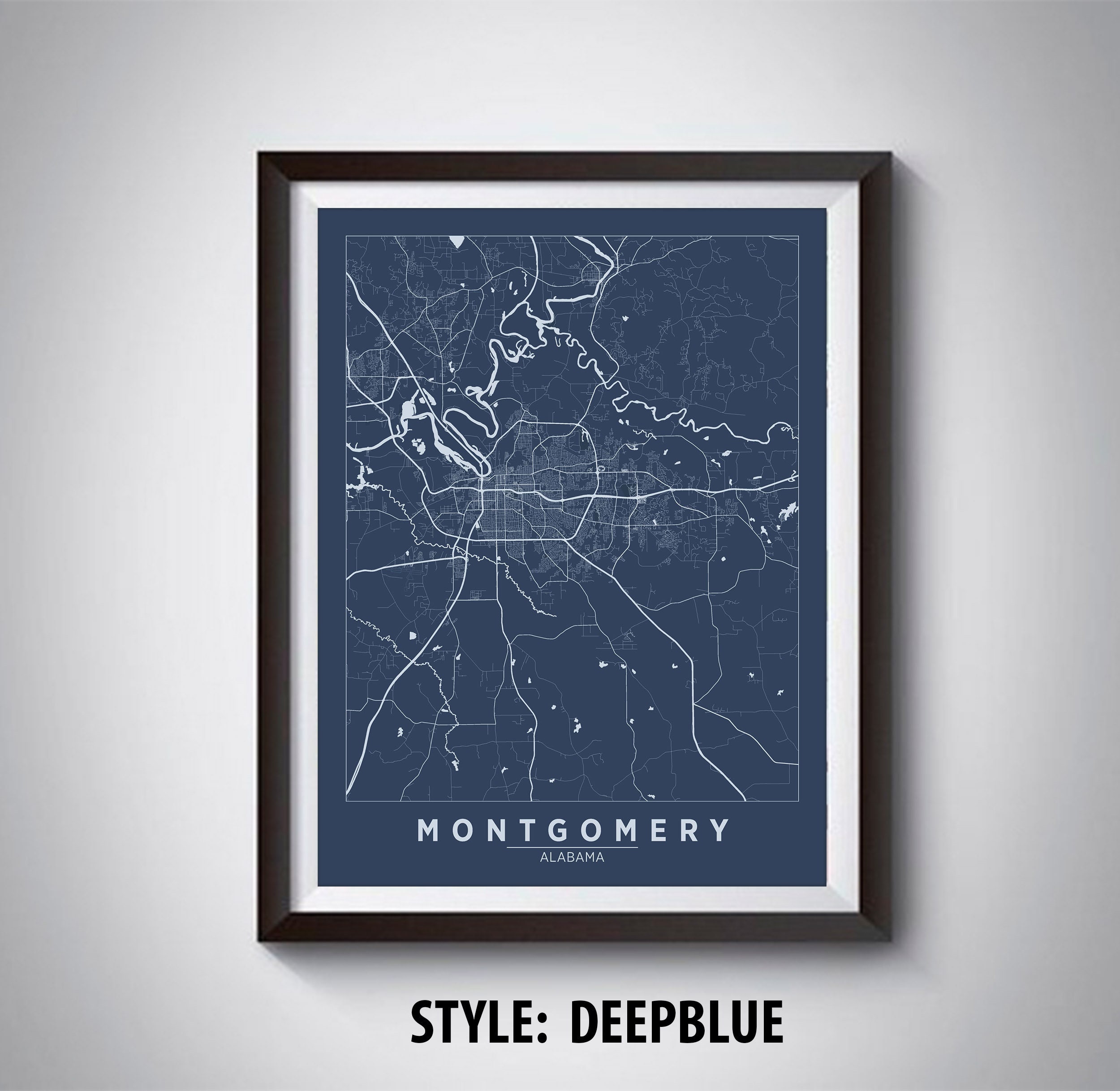 Map of Montgomery AL Montgomery Map Montgomery Poster | Etsy