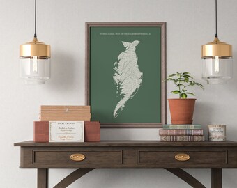 Delmarva Peninsula Hydrological Map: Rivers and Lakes Poster