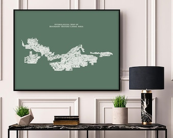 BWCA Hydrological Map Poster: Boundary Waters Canoe Area Rivers