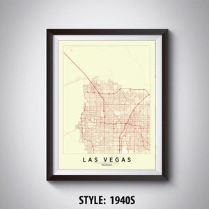 Las Vegas Map Print: Nevada Roadways, Office Wall Art