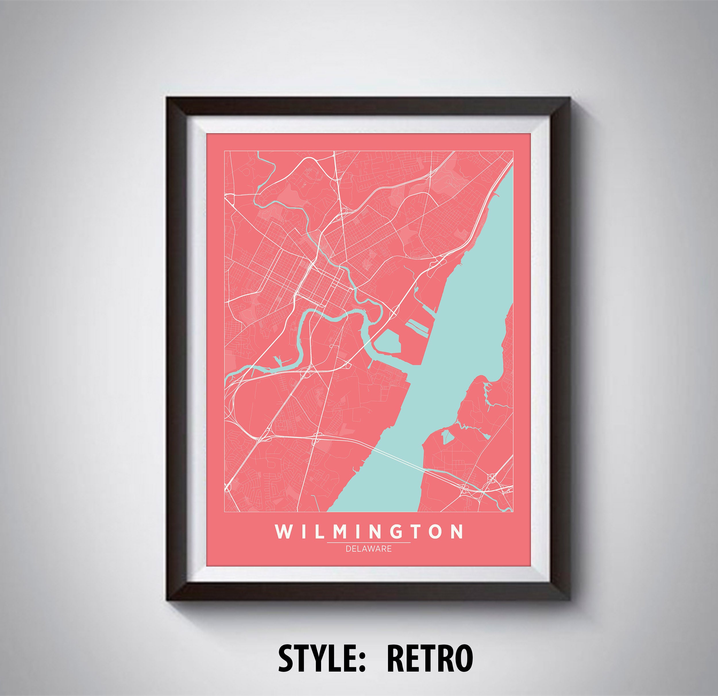 Wilmington DE Poster Map
