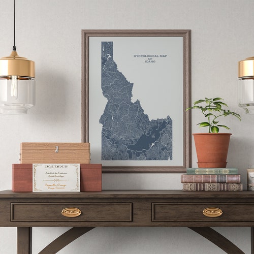 Yorkshire UK Hydrological Map of Rivers and Lakes Yorkshire - Etsy