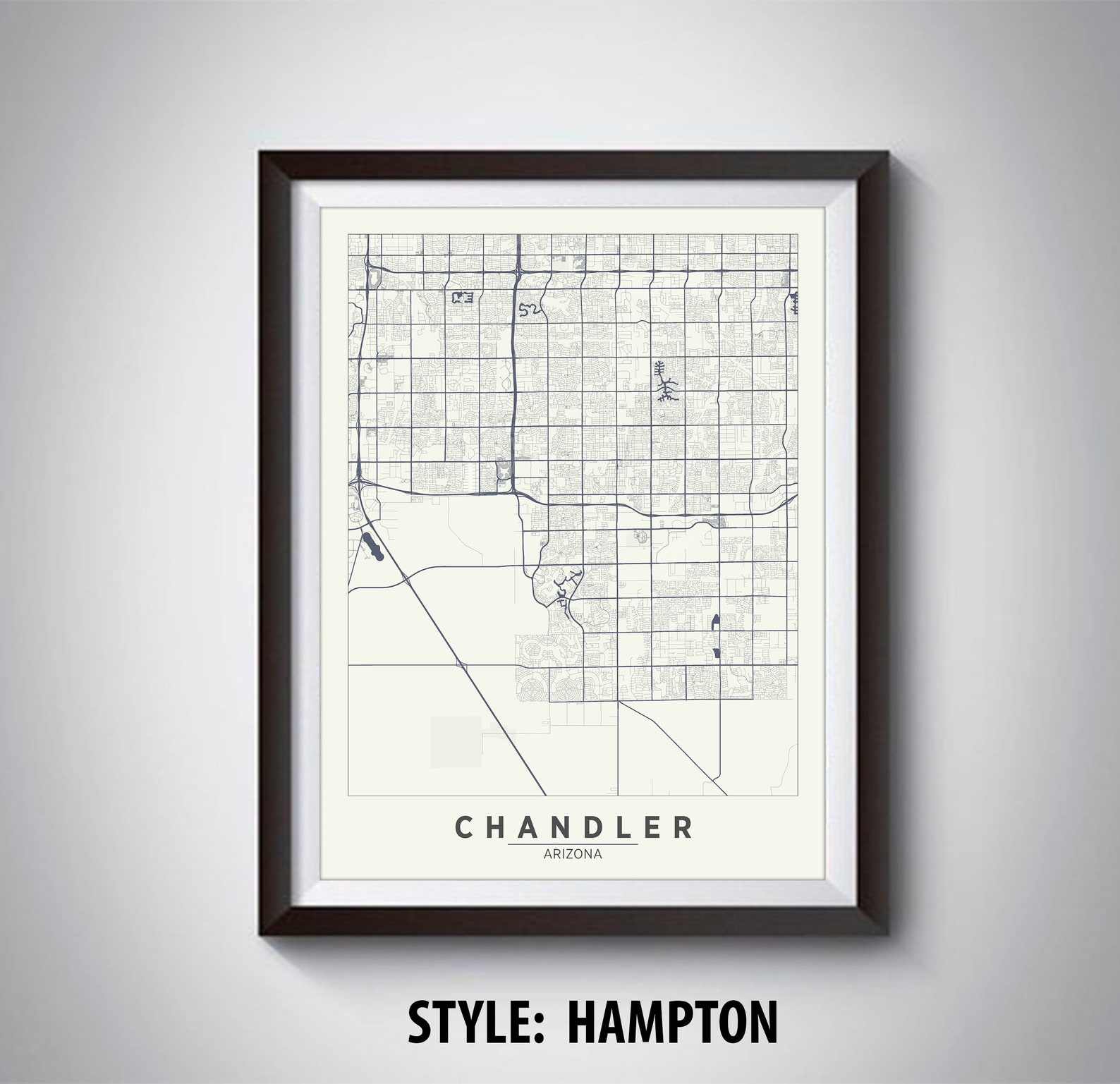 Map of Chandler AZ Chandler Map Chandler Poster Office Etsy