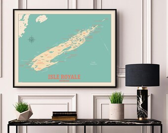 Isle Royale Map Print: Framed Wall Art