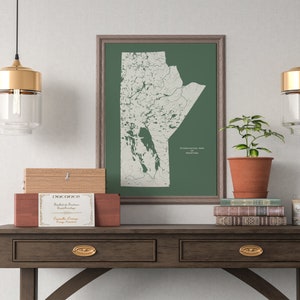 Manitoba Rivers and Lakes Map Poster: Hydrological Art Print