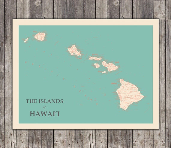Hawaiian Islands Typographic Map Print Hawaii Wall - Hawaii Islands Wall Art Hawaiian Islands Typographic Map Print Hawaii Wall - Hawaii Islands Wall Art