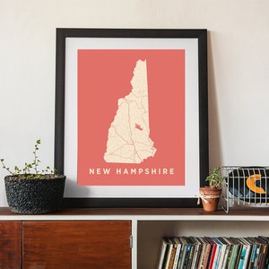 New Hampshire State Map Print - Wall Art - New Hampshire print