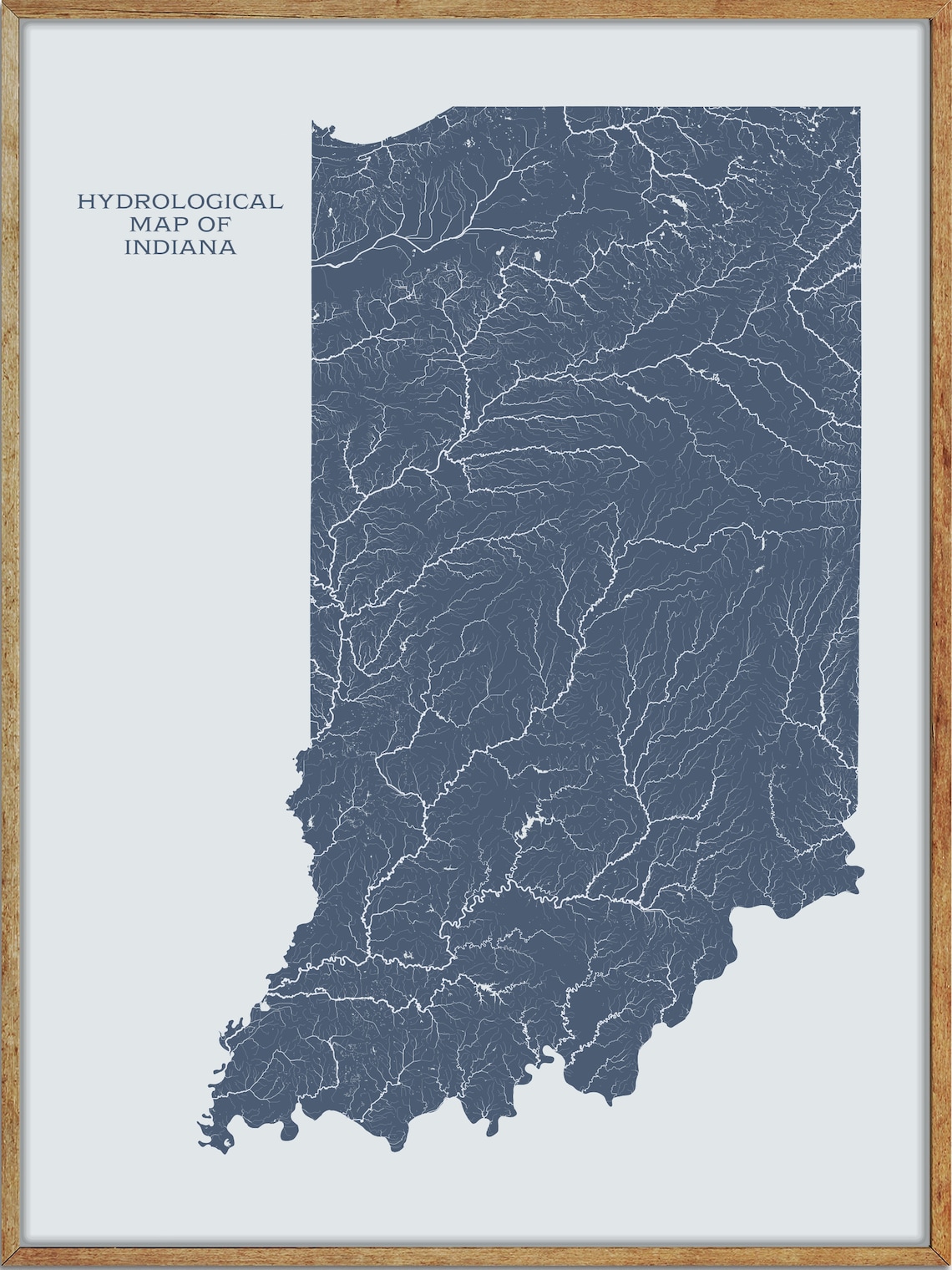 Indiana Hydrological Map of Rivers