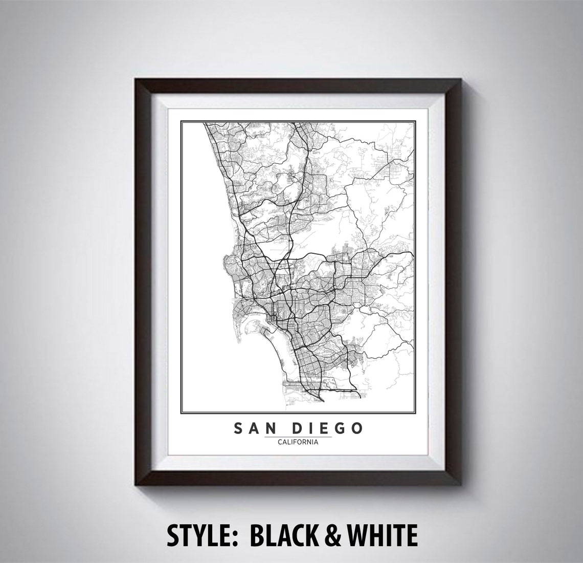 Map of San Diego CA San Diego Map San Diego Poster - Etsy