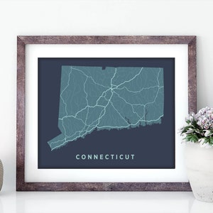 Connecticut State Map Print - Wall Art - Connecticut print