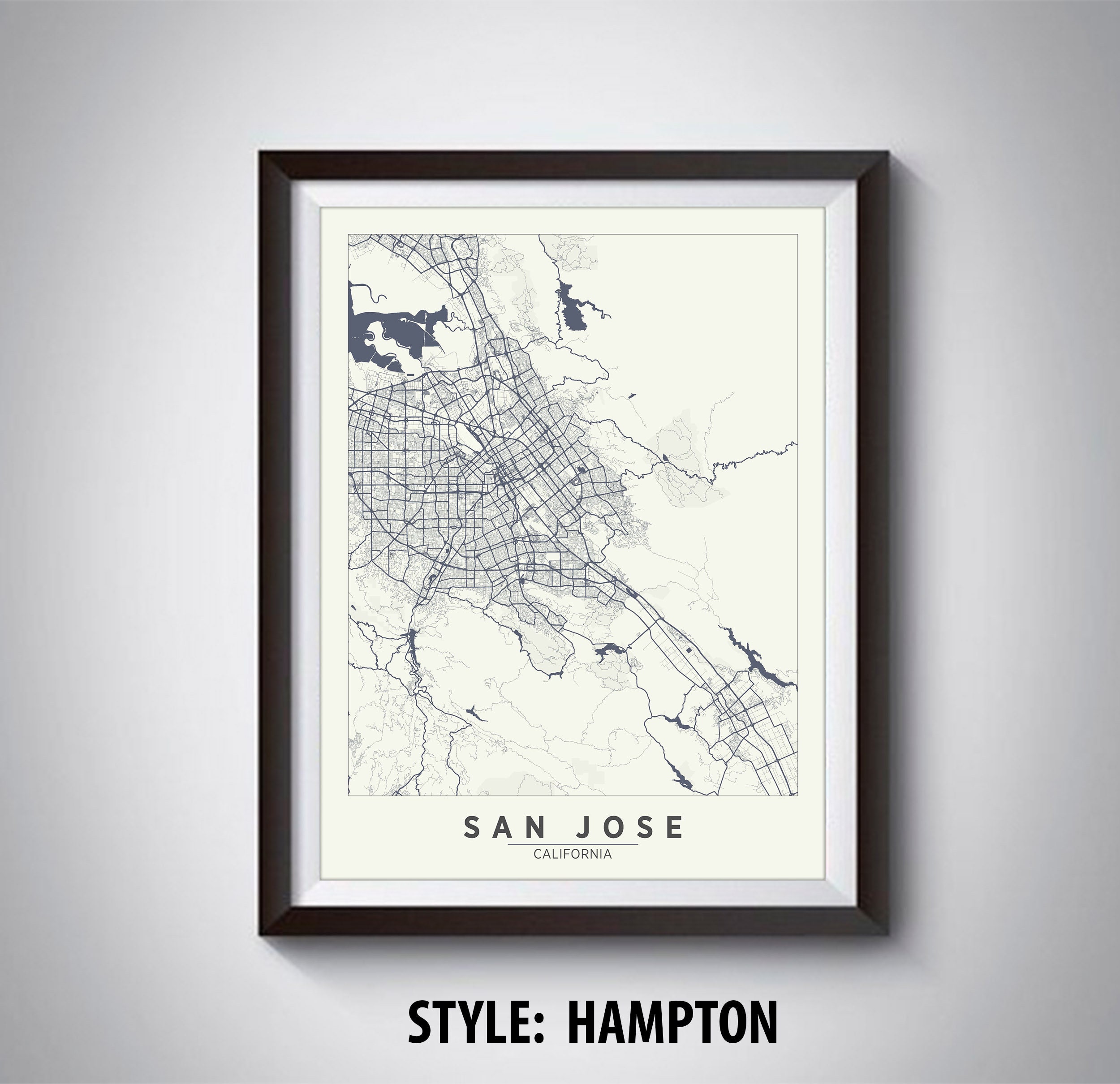 Map of San Jose CA San Jose Map San Jose Poster Office - Etsy