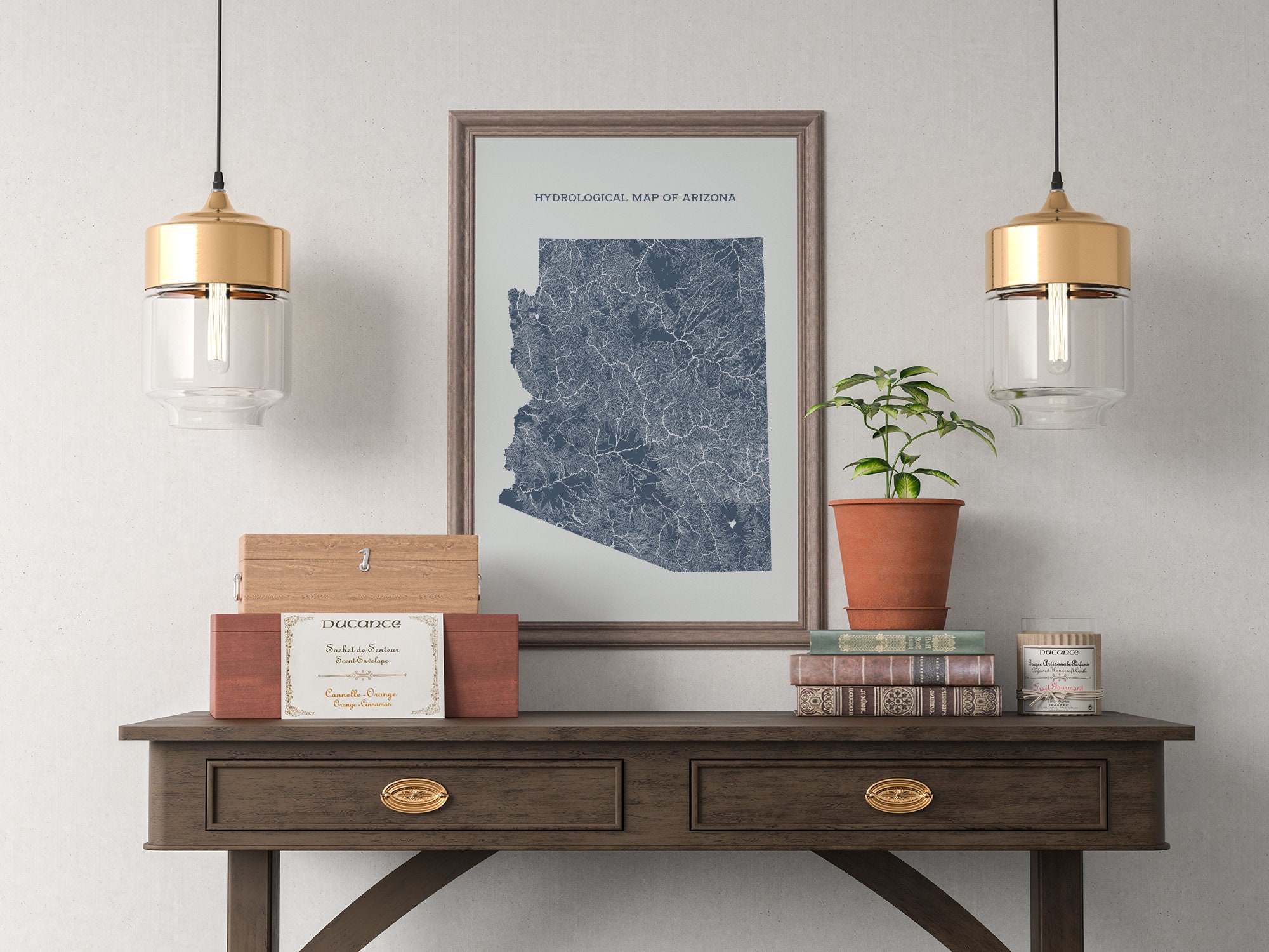 Arizona Rivers and Lakes Hydrological Map Poster - Etsy