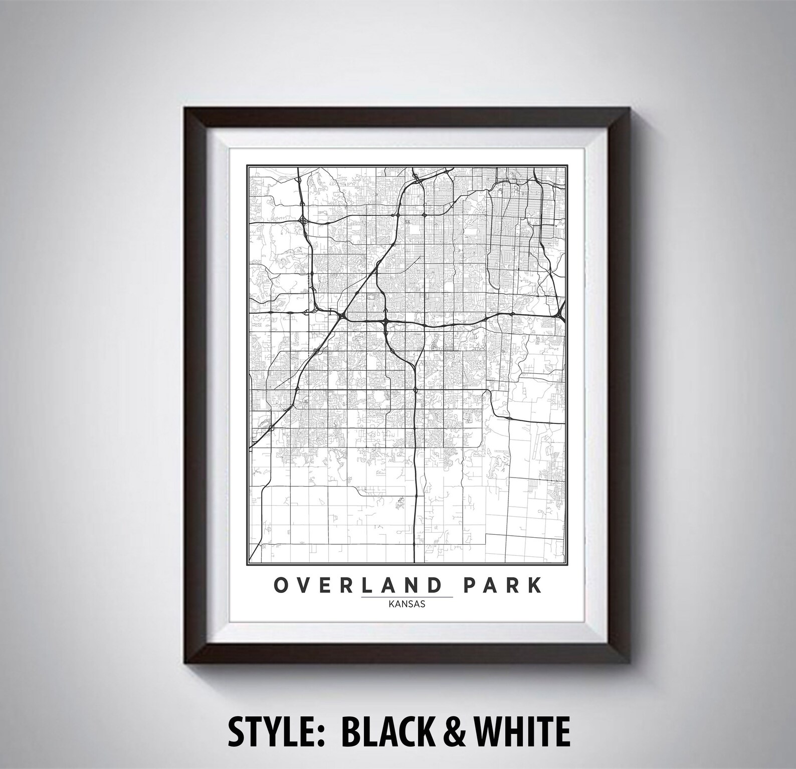 Map of Overland Park KS Overland Park Map Overland Park | Etsy