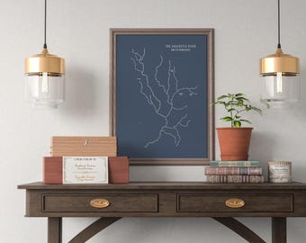 Anacostia River Watershed Typographic Map Print
