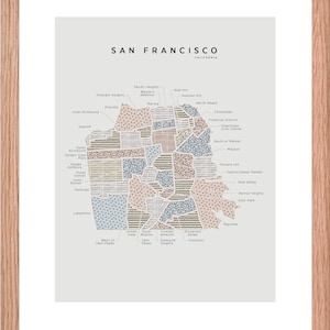 Carte du quartier de San Francisco - Impression du quartier SF - Carte cadeau