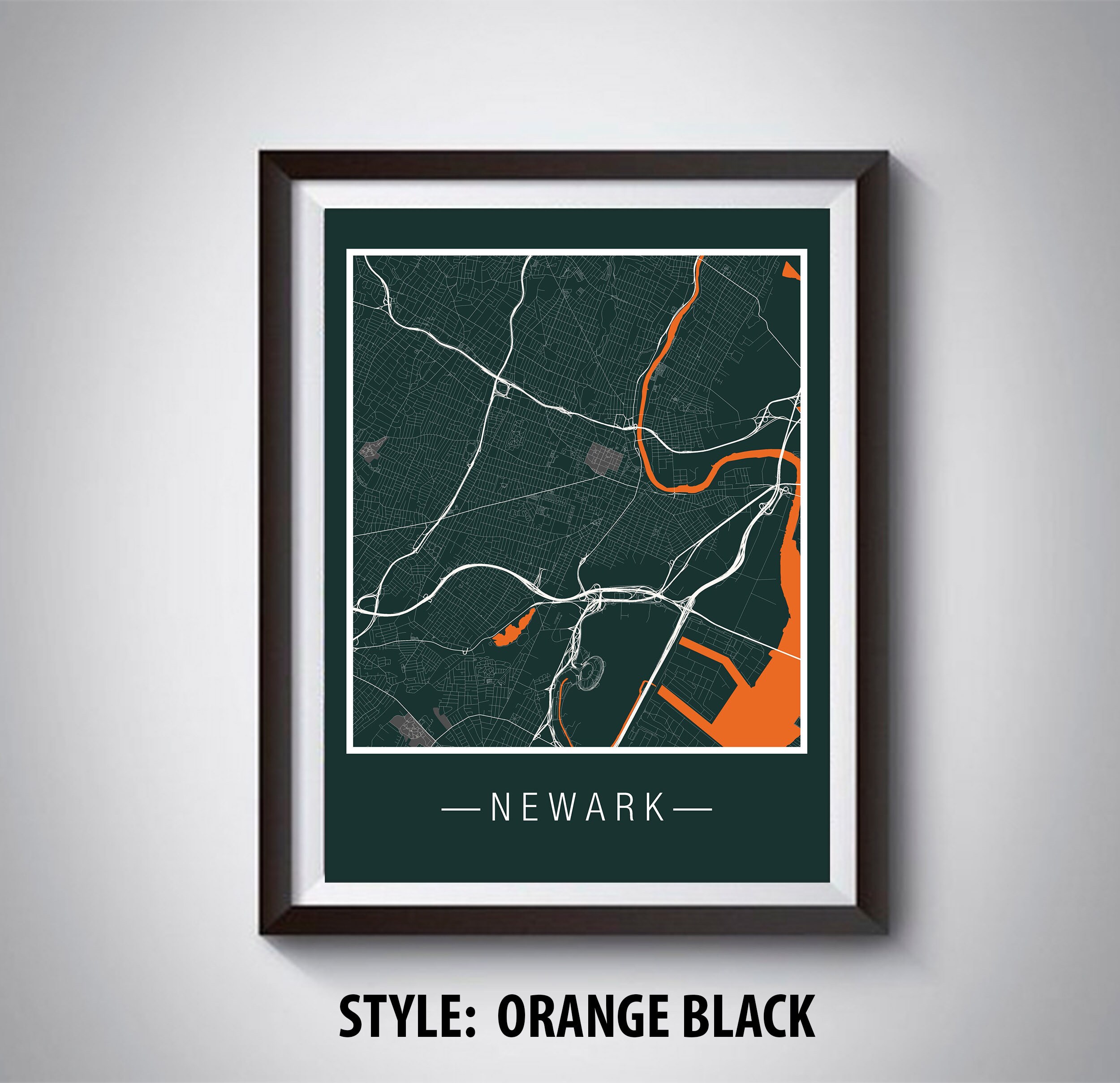 Map of Newark NJ Newark Map Newark Poster Office Décor - Etsy