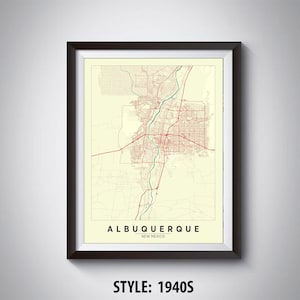 Map of Albuquerque, NM - Albuquerque Map - Map ART - Albuquerque Poster - Office Decor - Modern Art - Travel Map - Albuquerque Travel Poster