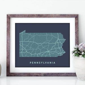 Pennsylvania State Map Print - Wall Art - Pennsylvania print