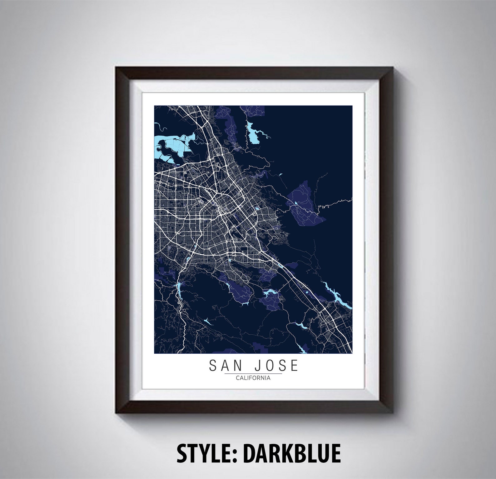 Map of San Jose CA San Jose Map San Jose Poster Office | Etsy
