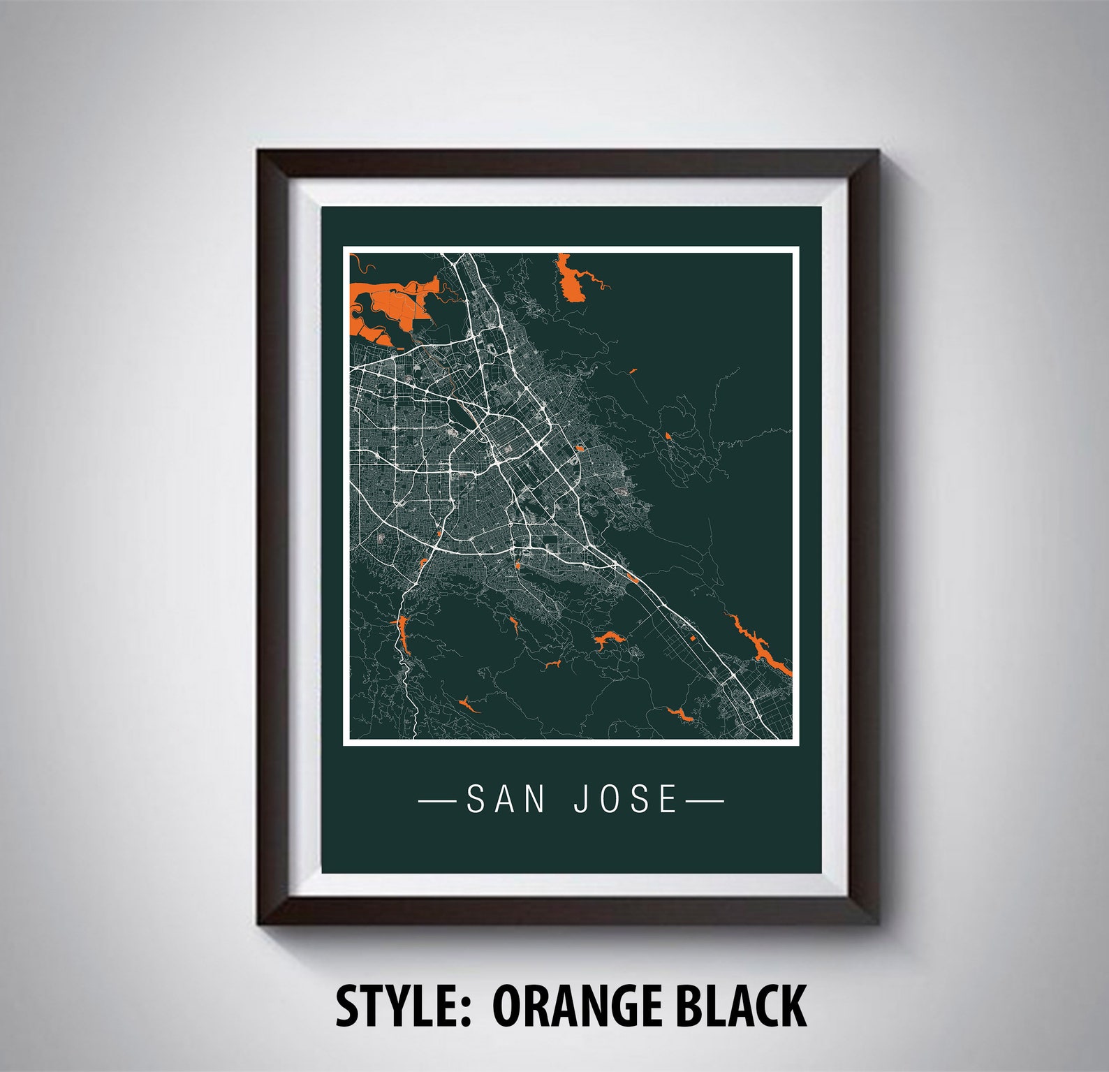 Map of San Jose CA San Jose Map San Jose Poster Office | Etsy