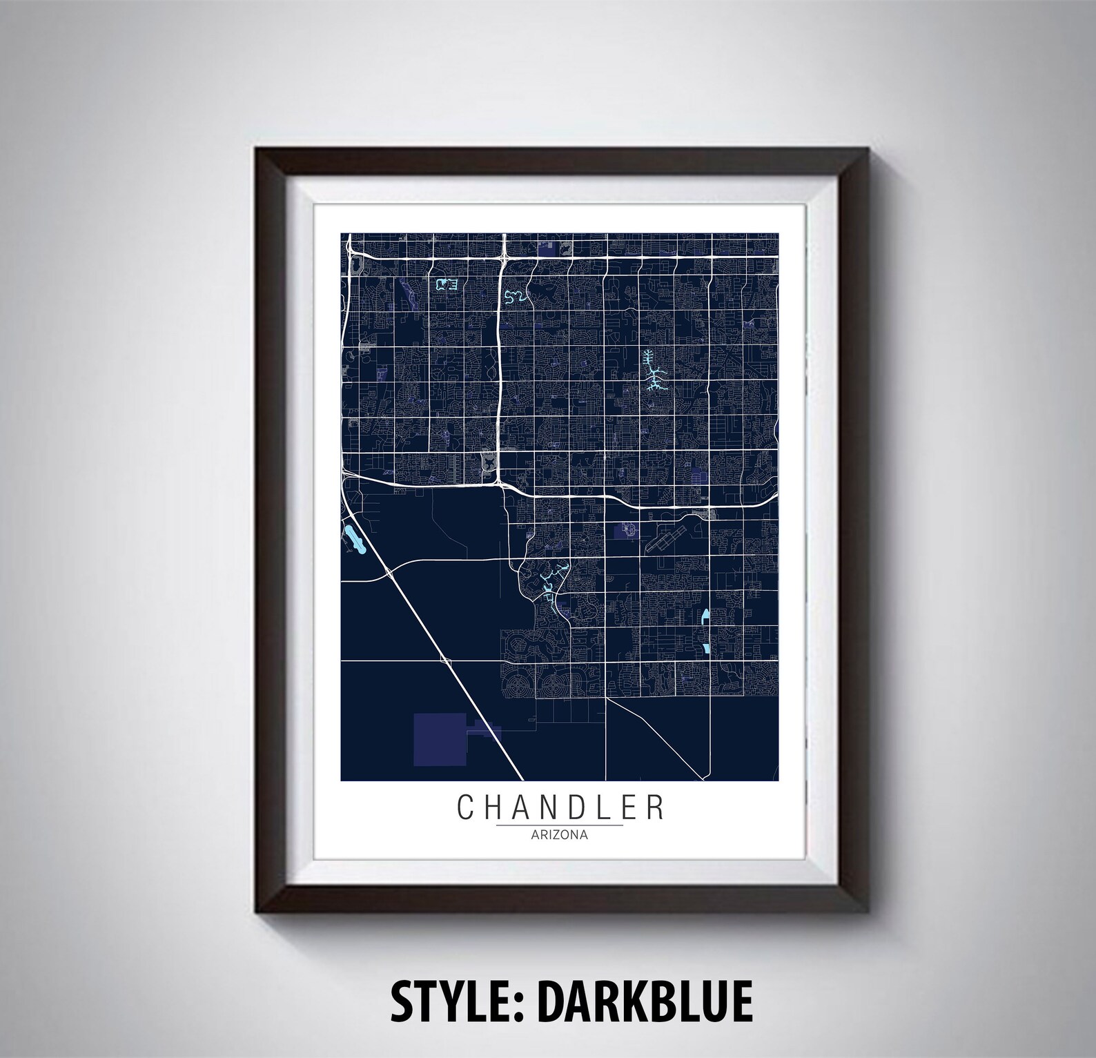 Map of Chandler AZ Chandler Map Chandler Poster Office Etsy