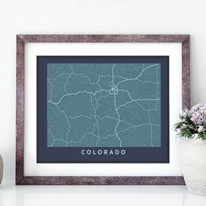 Colorado Map Art Print: Rivers, Lakes, and Motorways