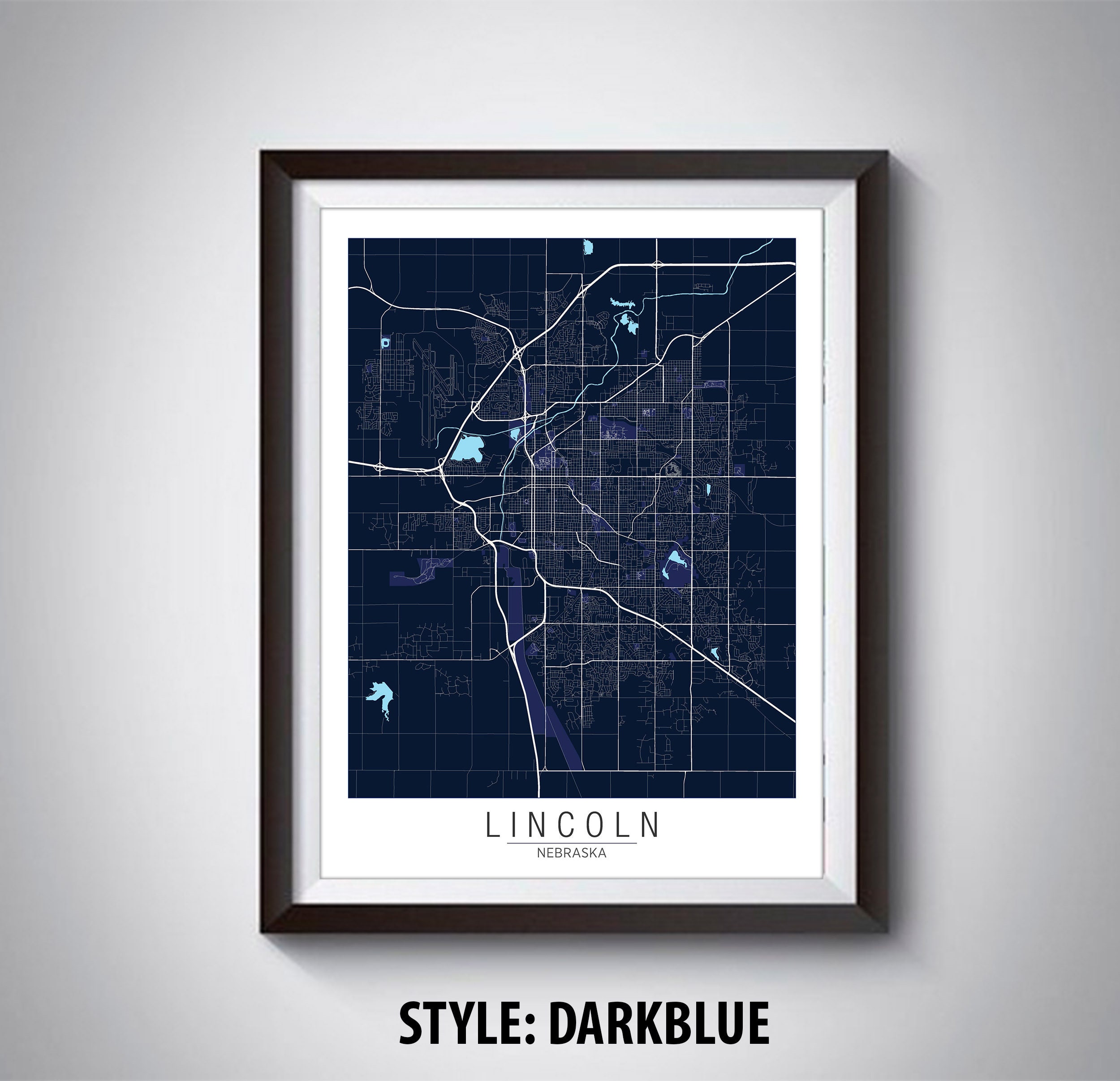 Map of Lincoln NE Lincoln Map Lincoln Poster Office - Etsy