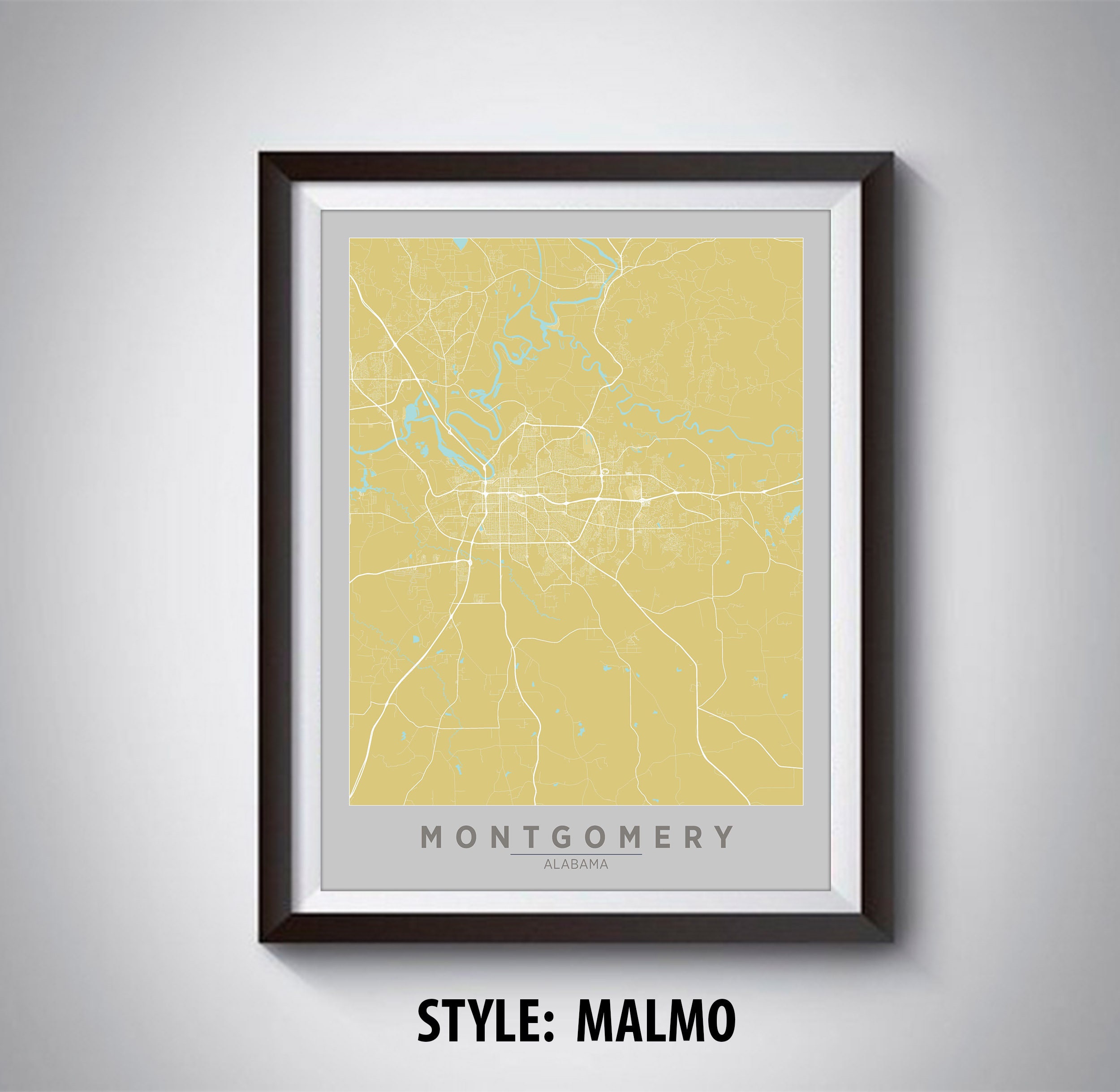 Detailed Montgomery Map - Emphasis on Landmarks