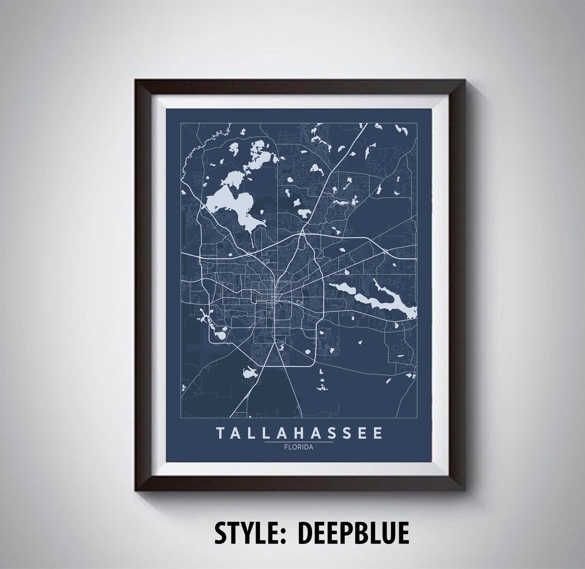 Map of Tallahassee FL Tallahassee Map Tallahassee Poster - Etsy