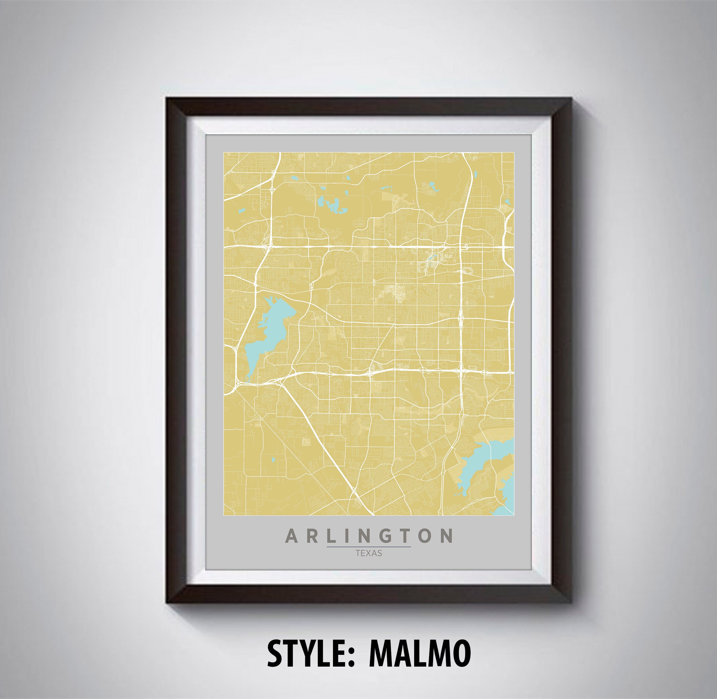 Map of Arlington TX Arlington Map Arlington Poster - Etsy