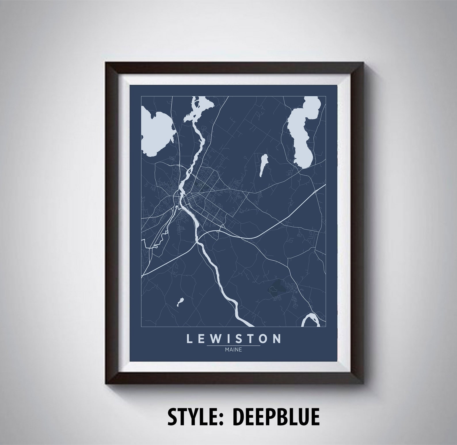 Map of Lewiston ME Lewiston Map Lewiston Poster Office - Etsy
