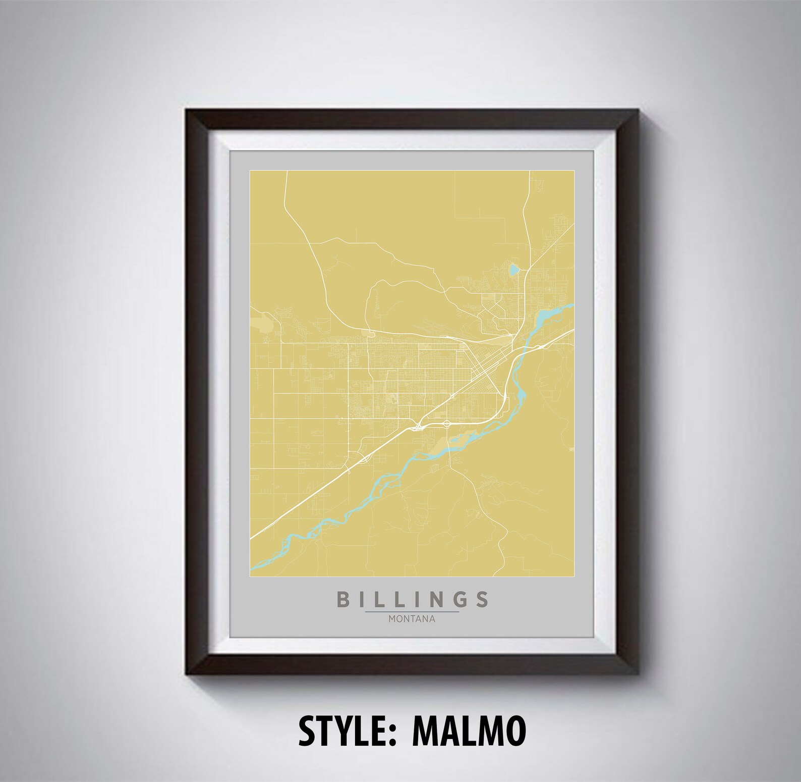 Map of Billings MT Billings Map Billings Poster Office | Etsy