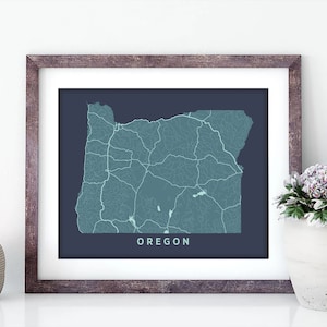 Oregon State Map Print - Wall Art - Oregon print