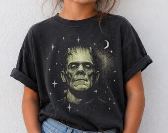 Frankenstein Kids Shirt, Vintage Monster Toddler Tee, Baby Halloween Bodysuit, Youth Gothic Horror Shirt, Y2K Creep Cute Kids Tee