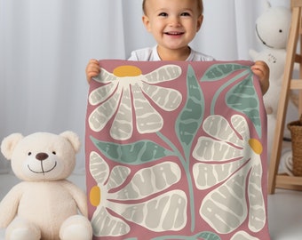 Personalized Custom Kids Flower Boho Blanket with Name Custom Birthday Anniversary Baby Name Blanket Gift Daughter Teen Girl Baby Shower