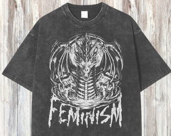 Feminism Dragon Fantasy shirt Feminist T-Shirt Feminist art Womens Empowerment Death Metal Shirt, Weirdcore, Ironic Shirt