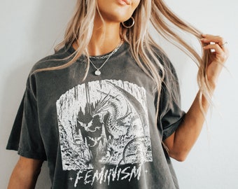 Feminism Dragon Fantasy shirt Feminist T-Shirt Feminist art Womens Empowerment Death Metal Shirt, Weirdcore, Ironic Shirt